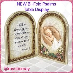 NEW 8” High Folding BABY in GOD’S HANDS Psalm Floral Table Display Nursery Decor